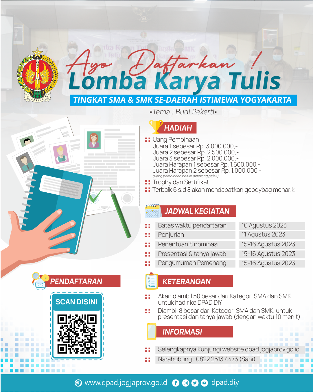 Lomba Karya Tulis Tingkat Sma And Smk Se Diy Tahun 2023 Dinas