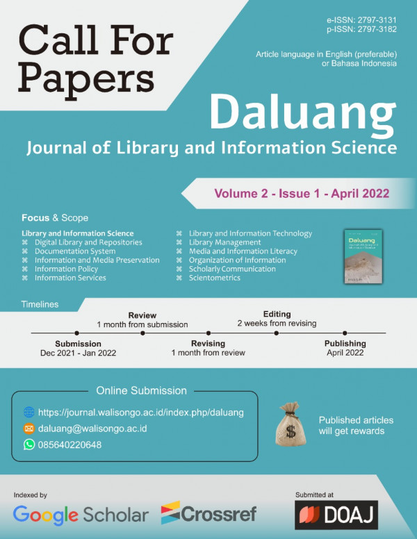 Call Paper Daluang, Journal of Library and Information Science