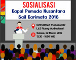 Sosialisasi Kapal Pemuda Nusantara Sail Karimata 2016 di Grhatama Pustaka